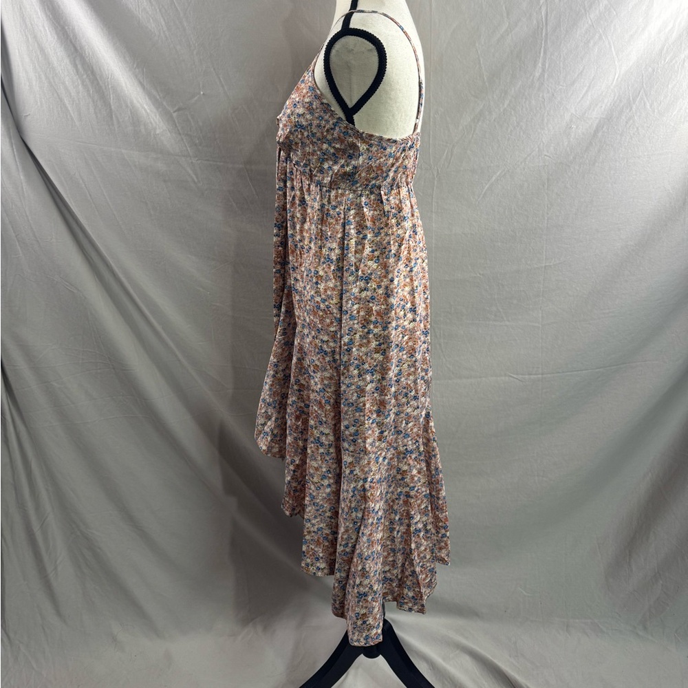 Floral Asymmetrical Hem Spaghetti Strap Midi Dress - Picture 8 of 9